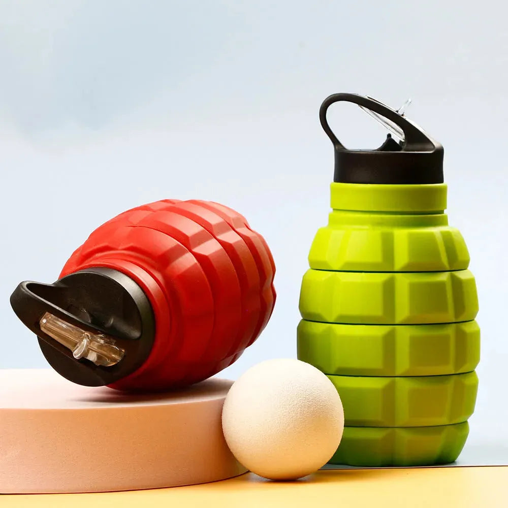 Foldable Water Bottle Food Grade Silicone Cycling Hiking Kettle With Hook - Bellarte Enchanté Foldable Water Bottle Food Grade Silicone Cycling Hiking Kettle With Hook